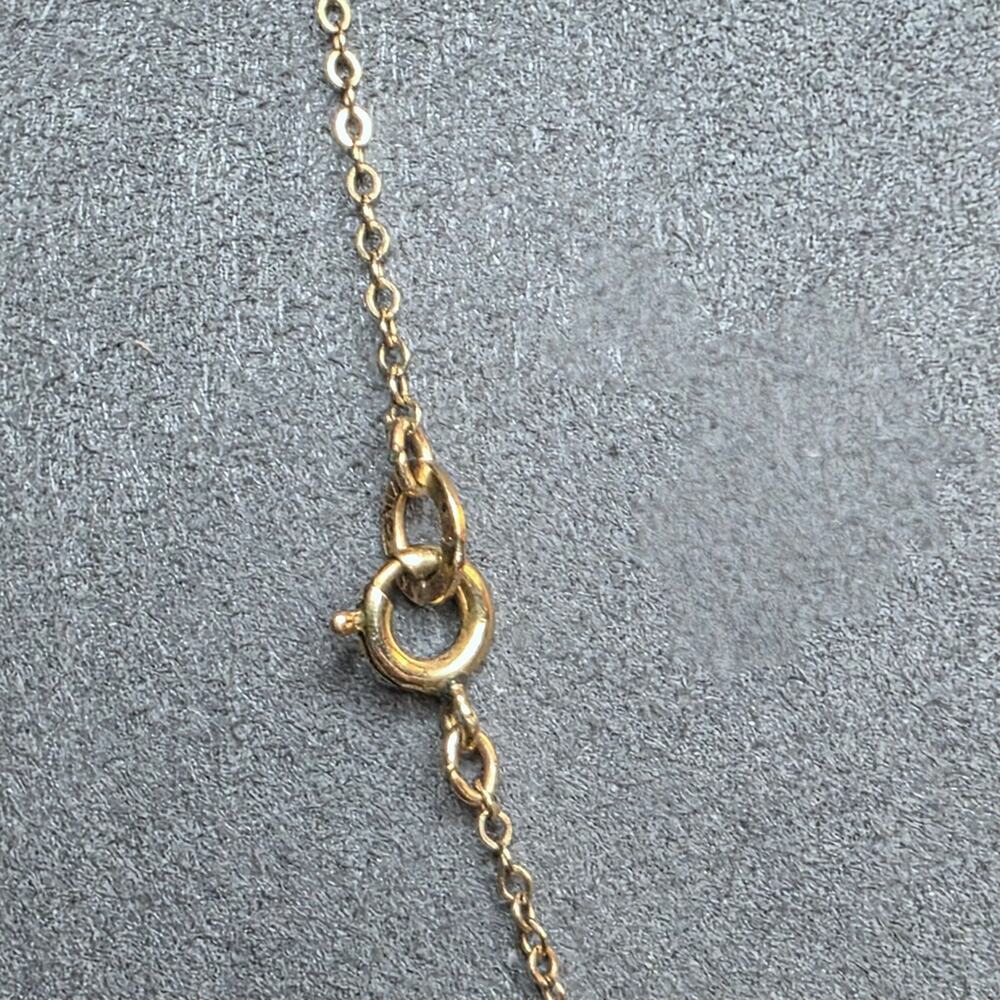 Vintage Krementz Heart Pendant Necklace Rose Floral Gold Filled 445 - Picture 5 of 7